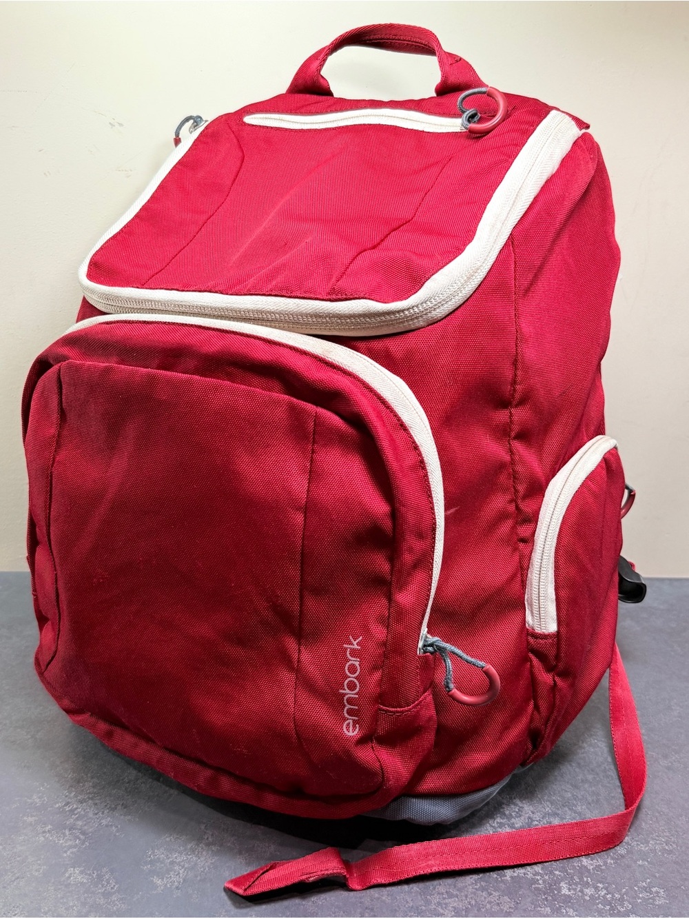 Embark Jartop Elite Backpack | Maroon Cream Gray | Water-Resistant Laptop Bag